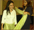 Suneeta Demonstrating Saree Draping To The Ladies Of ICICI.