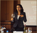 Suneeta conducting a Wine Appreciation class